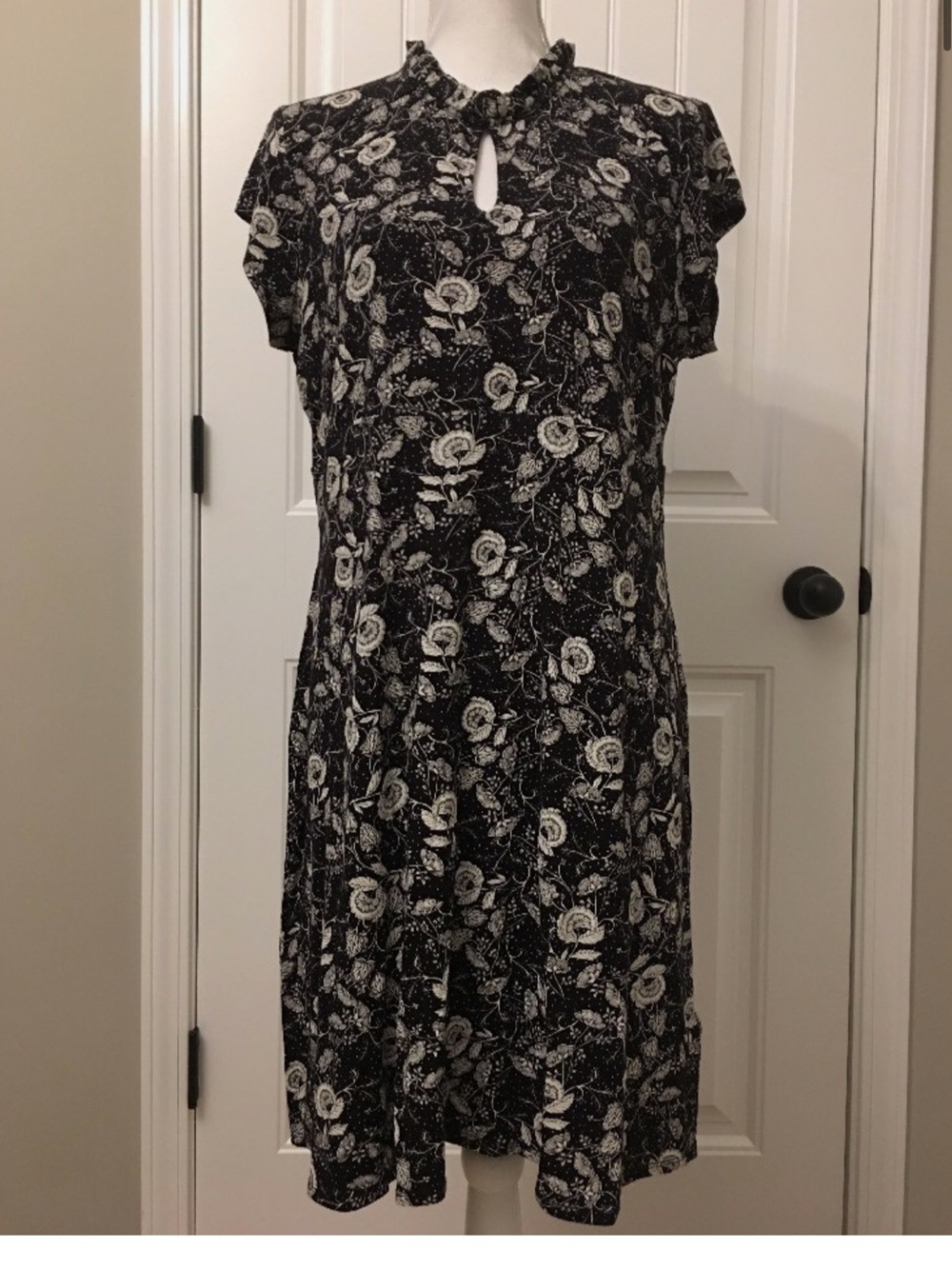 J. Crew Black and White Floral  Dress